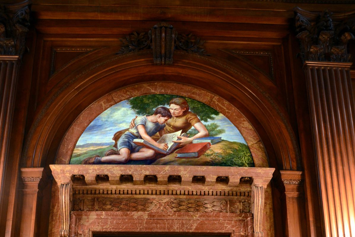 21-9 Mural Above Entrance Door to The Bill Blass Public Catalog Room From McGraw Rotunda New York City Public Library Main Branch